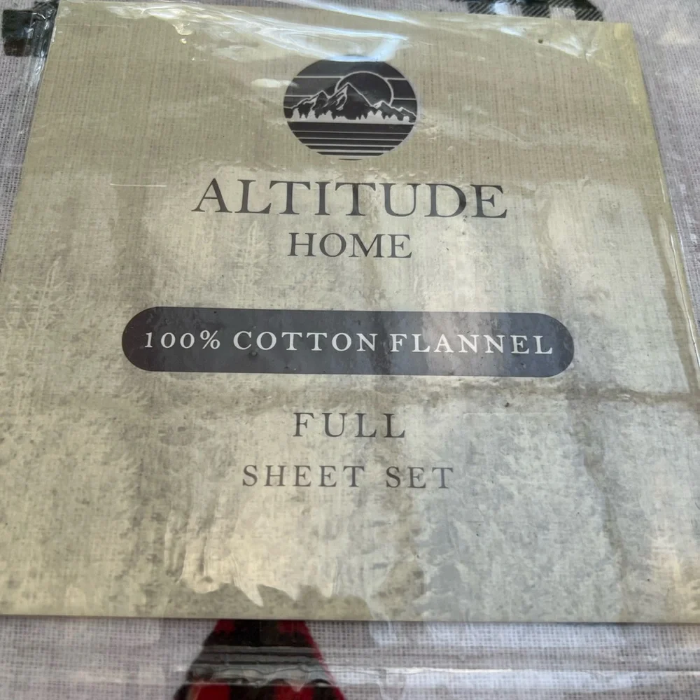 ALTITUDE HOME Christmas Tree Flannel Full Sheet Set NWT NEW